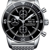 Breitling Superocean Heritage II Chronograph 44 Watch - Steel Case - Black Dial - Steel Aero Classic Bracelet - A13313121B1A1