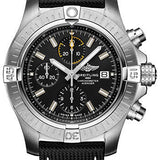 Breitling Avenger Chronograph 45 Watch - Stainless Steel - Black Dial - Anthracite Calfskin Leather Strap - Folding Buckle - A13317101B1X2