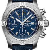 Breitling Avenger Chronograph 45 Watch - Stainless Steel - Blue Dial - Blue Calfskin Leather Strap - Tang Buckle - A13317101C1X1