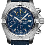 Breitling Avenger Chronograph 45 Watch - Stainless Steel - Blue Dial - Blue Calfskin Leather Strap - Folding Buckle - A13317101C1X2