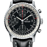 Breitling Navitimer 1 Chronograph 41 Watch - Steel Case - Black Dial - Black Croco Strap - A13324121B1P1