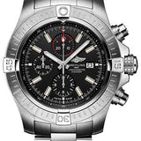 Breitling Super Avenger Chronograph 48 Watch - Stainless Steel - Black Dial - Metal Bracelet - A13375101B1A1