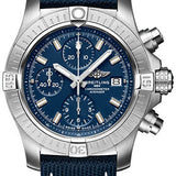 Breitling Avenger Chronograph 43 Watch - Stainless Steel - Blue Dial - Blue Calfskin Leather Strap - Tang Buckle - A13385101C1X1