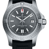 Breitling Colt 41 Automatic Watch - Steel - Tempest Gray Dial - Black Diver Pro III Strap - Folding Buckle - A17313101F1S1