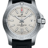 Breitling Colt 41 Automatic Watch - Steel - Silver Dial - Black Diver Pro III Strap - Folding Buckle - A17313101G1S1