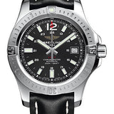 Breitling Colt 41 Automatic Watch - Steel - Volcano Black Dial - Black Leather Strap - Tang Buckle - A1731311/BE90/428X/A18BA.1