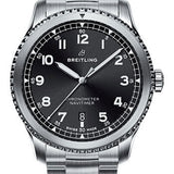 Breitling Aviator 8 Automatic 41 Watch - Steel Case - Black Dial - Steel and Satin Professional III Bracelet - A17314101B1A1