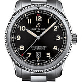 Breitling Aviator 8 Automatic 41 Watch - Stainless Steel - Black Dial - Metal Bracelet - A17315101B1A1