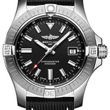 Breitling Avenger Automatic 43 Watch - Stainless Steel - Black Dial - Anthracite Calfskin Leather Strap - Folding Buckle - A17318101B1X2