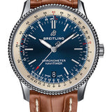 Breitling Navitimer 1 Automatic 38 Watch - Steel Case - Blue Dial - Gold Croco Strap - A17325211C1P2