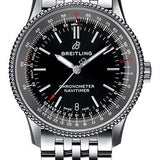 Breitling Navitimer 1 Automatic 38 Watch - Steel Case - Black Dial - Steel Navitimer Bracelet - A17325241B1A1