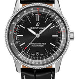 Breitling Navitimer Automatic 38 Watch - Steel - Black Dial - Black Croco Strap - Folding Buckle - A17325241B1P2