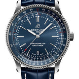 Breitling Navitimer Automatic 41 Watch - Stainless Steel - Blue Dial - Blue Alligator Leather Strap - Tang Buckle - A17326161C1P3