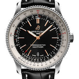 Breitling Navitimer Automatic 41 Watch - Steel - Black Dial - Black Croco Strap - Tang Buckle - A17326211B1P1