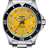 Breitling Superocean Automatic 44 Watch - Stainless Steel - Yellow Dial - Metal Bracelet - A17367021I1A1