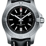 Breitling Chronomat Colt Automatic 44 Watch - Steel Case - Volcano Black Dial - Black Leather Strap - A17388101B1X1