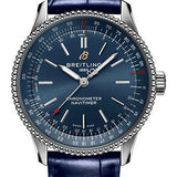 Breitling Navitimer Automatic 35 Watch - Stainless Steel - Blue Dial - Blue Alligator Leather Strap - Tang Buckle - A17395161C1P1