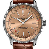 Breitling Navitimer Automatic 35 Watch - Stainless Steel - Copper Dial - Brown Alligator Leather Strap - Tang Buckle - A17395201K1P1