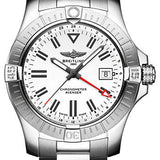 Breitling Avenger Automatic GMT 43 Watch - Stainless Steel - White Dial - Metal Bracelet - A32397101A1A1