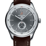 Breitling Premier Automatic Watch - 40mm Steel Case - Anthracite Dial - Brown Nubuck Strap - A37340351B1X1