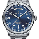 Breitling Aviator 8 Automatic Day & Date 41 Watch - Steel Case - Blue Dial - Steel Professional III Bracelet - A45330101C1A1