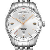 Breitling Premier Automatic Day & Date Watch - 40mm Steel Case - Silver Dial - Steel Bracelet - A45340211G1A1