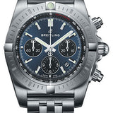 Breitling Chronomat B01 Chronograph 44 Watch - Steel Case - Blackeye Blue Dial - Steel Pilot Bracelet - AB0115101C1A1