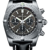 Breitling Chronomat B01 Chronograph 44 Watch - Steel Case - Blackeye Gray Dial - Black Croco Strap - AB0115101F1P1