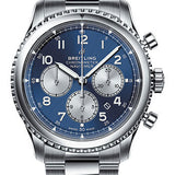 Breitling Aviator 8 B01 Chronograph 43 Watch - Steel Case - Blue Dial - Steel Professional III Bracelet - AB0117131C1A1