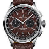 Breitling Premier B01 Chronograph 42 Bentley Centenary Limited Edition Watch - Stainless Steel - Brown Dial - Brown Calfskin Leather Strap - Tang Buckle Limited Edition - AB01181A1Q1X2