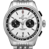 Breitling Premier B01 Chronograph Watch - 42mm Steel Case - Silver Dial - Steel Bracelet - AB0118221G1A1