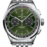 Breitling Premier B01 Chronograph Bentley Watch - 42mm Steel Case - Green Dial - Steel Bracelet - AB0118A11L1A1