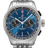 Breitling Premier B01 Chronograph Watch - 42mm Steel Case - Blue Dial - Steel Bracelet - AB0118A61C1A1