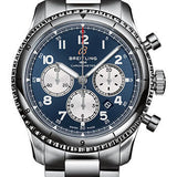 Breitling Aviator 8 B01 Chronograph 43 Watch - Stainless Steel - Blue Dial - Metal Bracelet - AB0119131C1A1