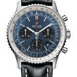 Breitling Navitimer 1 B01 Chronograph 43 Watch - Steel Case - Blue Dial - Black Croco Strap - AB0121211C1P1