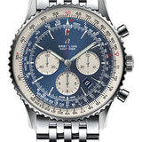 Breitling Navitimer 1 B01 Chronograph 46 Watch - Steel Case - Aurora Blue Dial - Steel Navitimer Bracelet - AB0127211C1A1