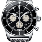 Breitling Superocean Heritage II B01 Chronograph 44 Watch - Steel Case - Black Dial - Steel Aero Classic Bracelet - AB0162121B1A1