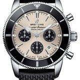 Breitling Superocean Heritage II B01 Chronograph 44 Watch - Steel Case - Silver Dial - Black Rubber Aero Classic Strap - AB0162121G1S1