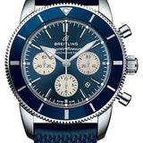 Breitling Superocean Heritage II B01 Chronograph 44 Watch - Steel Case - Blue Dial - Blue Rubber Aero Classic Strap - AB0162161C1S1