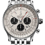 Breitling Navitimer B03 Chronograph Rattrapante 45 Watch - Stainless Steel - Silver Dial - Metal Bracelet - AB0311211G1A1