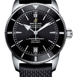 Breitling Superocean Heritage II B20 Automatic 42 Watch - Steel Case - Volcano Black Dial - Black Rubber Aero Classic Strap - AB2010121B1S1