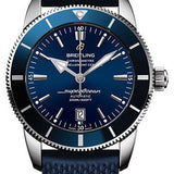 Breitling Superocean Heritage II B20 Automatic 46 Watch - Steel Case - Gun Blue Dial - Blue Rubber Aero Classic Strap - AB2020161C1S1