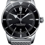 Breitling Superocean Heritage II B20 Automatic 44 Watch - Steel Case - Black Dial - Steel Aero Classic Bracelet - AB2030121B1A1