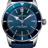 Breitling Superocean Heritage II B20 Automatic 44 Watch - Steel Case - Blue Dial - Blue Rubber Aero Classic Strap - AB2030161C1S1