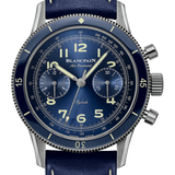 Blancpain Air Command Titanium Blue Calfskin Men's Watch - AC02 12B40 63B