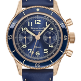 Blancpain Air Command Red Gold Blue Calfskin Unisex Watch - AC03 36B40 63B