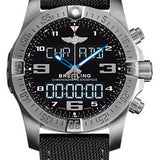 Breitling Exospace B55 Watch - Titanium - Volcano Black Dial - Black Military Strap - Tang Buckle - EB5510H2/BE79/100W/A20BASA.1