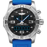 Breitling Exospace B55 Watch - Titanium - Volcano Black Dial - Blue And Black Rubber Strap - Folding Buckle - EB5510H21B1S1