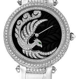 Cartier Evol D'un Phoenix Watch - 42.75 mm White Gold Diamond Case - Dark Purple Mother-of-Pearl Diamond Dial - White Alligator Strap - HPI00633