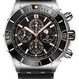 Breitling Super Chronomat 44 Four-Year Calendar Watch - Steel and 18K Red Gold - Black Dial - Black Rubber Strap - Folding Buckle - I19320251B1S1